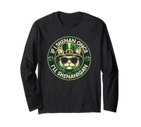 Divertente se Shenan Once I'll Shenanigan St Patrick's Day Cat Maglia a Manica