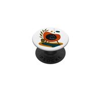 Divertente sedia da interni retrò con gatto della metà del secolo PopSockets PopGrip Adesivo