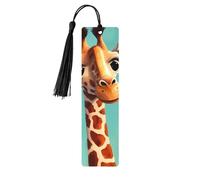 Divertente segnalibro artistico a giraffa con nappe, segnalibro in legno per donne e uomini, segnalibro fatto a mano per gli amanti dei libri, segnalibri per pagine di lettura, etichette in legno