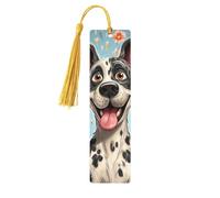 Divertente segnalibro in legno con cani per uomini, donne, insegnanti, regalo vintage, fatto a mano, segna libri per leggere pagine marcatori da appendere etichette regalo ornamenti segnalibri in