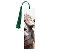 Divertente segnalibro in legno di alpaca, per fai da te, in legno, con nappe colorate, etichette regalo in legno, regalo insolito per gli amanti dei libri, uomini e donne