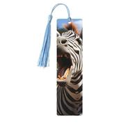 Divertente segnalibro in legno zebrato per uomini e donne che leggono segnalibri in legno unici fatti a mano con nappa ciondolo segnalibro artigianale per amanti dei libri regalo di compleanno