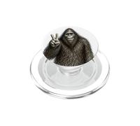 Divertente segno della pace Bigfoot Sasquatch Cryptid Vintage Grafica PopSockets PopGrip per MagSafe