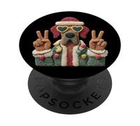 Divertente segno della pace in stile retrò per amanti dei cani, design colorato PopSockets PopGrip Adesivo