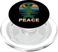 Divertente segno di pace alieno anti guerra amore pace sulla terra PopSockets PopGrip per MagSafe