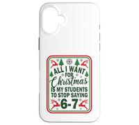Divertente sei sette studenti Natale 67 Meme Gen Alpha Slang Custodia per iPhone 16 Plus