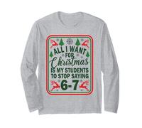 Divertente Sei Sette Studenti Natale 67 Meme Gen Alpha Slang Maglia a Manica