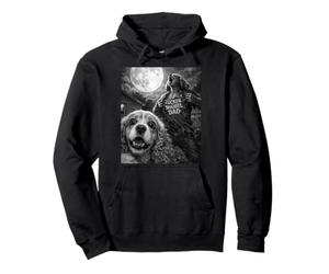 Divertente Selfie da Uomo con Grafica Horror Vintage con papà in Stile Cocker Spaniel Felpa con Cappuccio