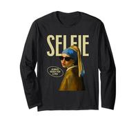 Divertente Selfie Parodia Ragazza con Un orecchino di Perle Maglia a Manica