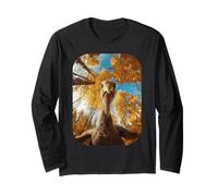 Divertente Selfie Selfie Selfie Foglie Autunno Ringraziamento Maglia a Manica