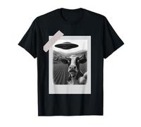 Divertente Selfie UFO Mucca | Alien Abduction Farm Maglietta