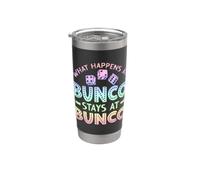 Divertente serata di gioco Bunco Quello che succede a Bunco Bicchiere termico in acciaio inox doppia parete
