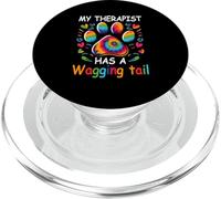 Divertente servizio di terapia cane Il mio terapeuta ha una coda scodinzolante PopSockets PopGrip per MagSafe