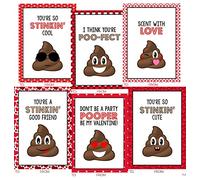 Divertente set di biglietti a tema cacca per San Valentino in classe (24 inclusi)