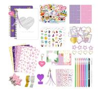 Divertente set di diari educativi per ragazze dai 4 ai 12 anni, include diari adesivi, penna a nastro decorativo, accessori per diari, giocattolo educativo