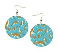 Divertente set di orecchini in pelle stampata con canguro e zoo, da donna, 1 paio di orecchini leggeri bohémien, gioielli regalo per donne e ragazze