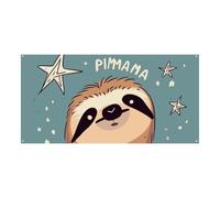 Divertente sfondo con bradipo e stelle, grande striscione da appendere alla parete, sfondo per feste di compleanno, Capodanno, laurea, matrimonio, festa di compleanno, decorazione, 180 x 90 cm