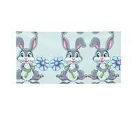 Divertente sfondo natalizio stampato con coniglio pasquale con occhielli angolari, vivace cartello da appendere per feste notturne