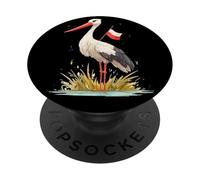 Divertente sguardo di cicogna in colori polacchi per gli amanti delle cico PopSockets PopGrip Adesivo