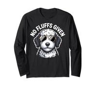 Divertente Sheepadoodle Dog Owner No Fluffs Given Pun Maglia a Manica