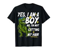 Divertente Sì, sono un ragazzo No, non mi sto tagliando i capelli dinosauro Maglietta