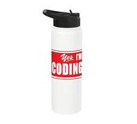 Divertente Sì, sto codificando programmatore Web Developer Data Scientist Stainless Steel Insulated Water Bottle