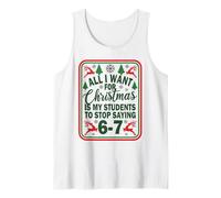 Divertente Six Seven Teacher Natale 67 Meme Gen Alpha Slang Canotta