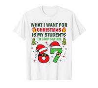 Divertente Six Seven Teacher Natale 67 Meme Gen Alpha Slang Maglietta