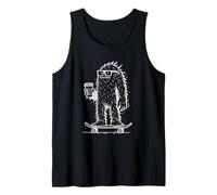 Divertente Skateboard Bigfoot Coffee Hipster Design Canotta