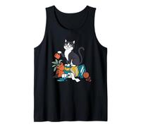 Divertente Smoking Cat Buttato Cose Fuori Caos Cartoon Canotta