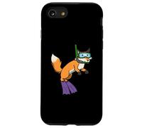Divertente snorkeling volpe cartone animato design carino animale subacqueo Custodia per iPhone SE (2020) / 7/8