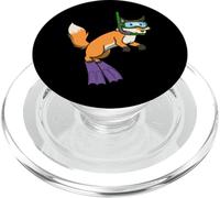 Divertente snorkeling volpe cartone animato design carino animale subacqueo PopSockets PopGrip per MagSafe