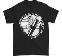 Divertente Snowboard Don'T Seguimi T-Shirt 100% Cotone