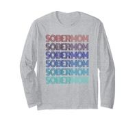 Divertente Sober Mom Sobriety Mommy AA Inspirational Mama Support Maglia a Manica
