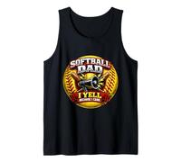 Divertente Softball Dad I Yell Because I Care Daughter Padre Fun Canotta