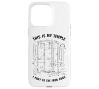 Divertente sollevatore di diagramma del rack di potere degli dei di preghiera del tempio della palestra Custodia per iPhone 15 Pro Max