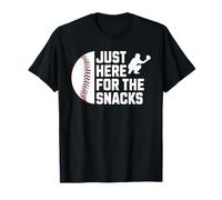 Divertente Solo Qui per Gli Snack Baseball Joke Maglietta
