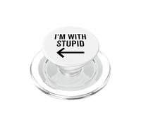 Divertente Sono Con Stupido E Freccia Che Punta A Sinistra Scherzo PopSockets PopGrip per MagSafe