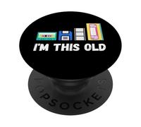 Divertente, sono questa vecchia cassetta VHS floppy disk degli anni '80 con tecnologia retrò PopSockets PopGrip Adesivo