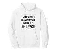 Divertente, Sono Sopravvissuto al Ringraziamento con Le Mie suocere Turchia Bavaglio Felpa con Cappuccio