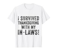 Divertente, Sono Sopravvissuto al Ringraziamento con Le Mie suocere Turchia Bavaglio Maglietta