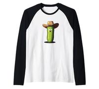 Divertente sottaceto Che Indossa Un Costume da Cowboy per Ragazzi e Ragazze Maglia con Maniche Raglan