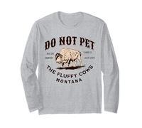 Divertente Souvenir con Scritta Do Not Pet The Fluffy Cows Montana Bison Maglia a Manica