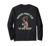 Divertente spaventoso Halloween Cansada Moms Club Ay Mis Hijos Maglia a Manica