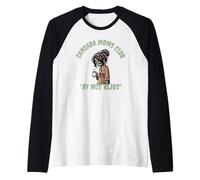 Divertente spaventoso Halloween Cansada Moms Club Ay Mis Hijos Maglia con Maniche Raglan