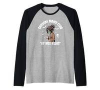 Divertente spaventoso Halloween Cansada Moms Club Mis Hijos Maglia con Maniche Raglan