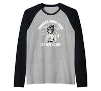Divertente spaventoso Halloween Cansada Moms Club Mis Hijos Maglia con Maniche Raglan