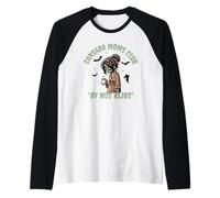 Divertente spaventoso Halloween Cansada Moms Club Mis Hijos Maglia con Maniche Raglan