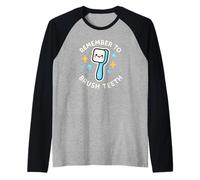 Divertente spazzolino da Denti Remember to Brush Teeth Maglia con Maniche Raglan