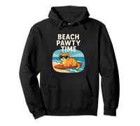 Divertente spiaggia gatto surf gioco di parole vacanze estive umorismo Felpa con Cappuccio